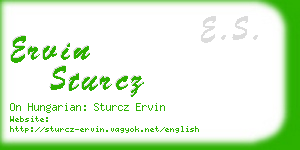 ervin sturcz business card